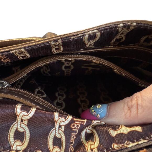 Tignanello Gold Metallic Leather Crossbody - Picture 6 of 8